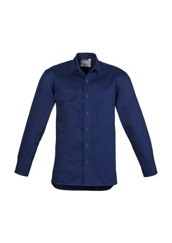 SYZMIK Men’s Lightweight Long Sleeve Tradie Shirt ZW121 Work Wear Syzmik Blue S